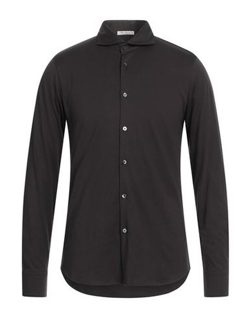 Man Shirt Dark brown Size S Pima Cotton
