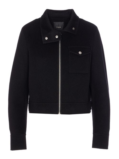 Black Grissino Jacket Frontal Zip Closure