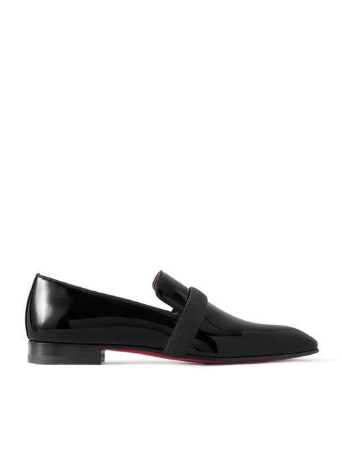 Dandydeco Grosgrain-Trimmed Patent-Leather Loafers