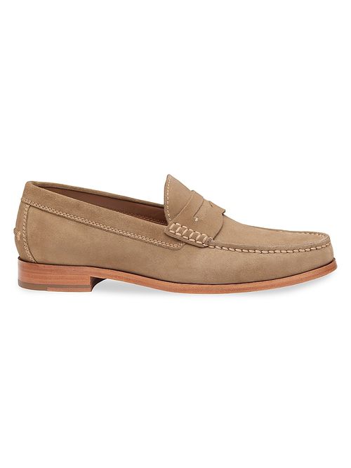 Men's Baldwin Suede Penny Loafers - Taupe English