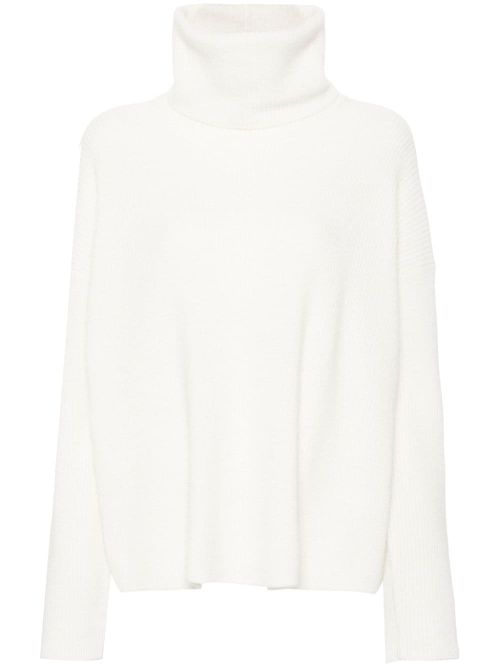 Virgin Wool-Blend Roll-Neck Sweater — White