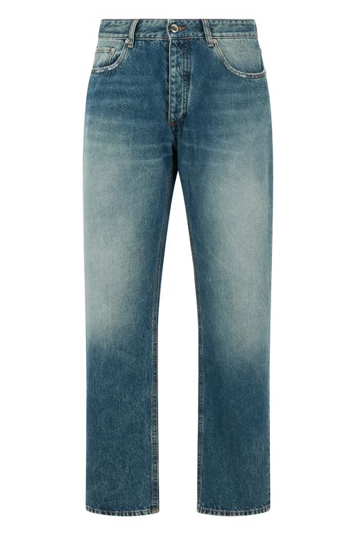 Straight Cotton High-Waist Denim Jeans