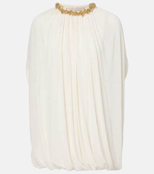 Embellished draped minidress