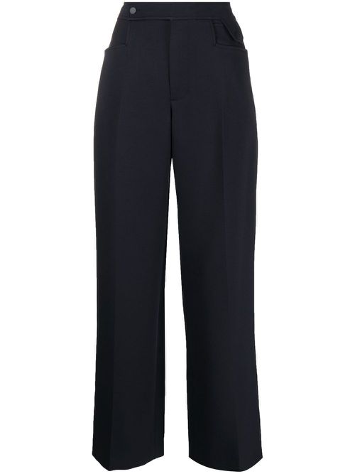 Pocket-point wide-leg trousers - Blue