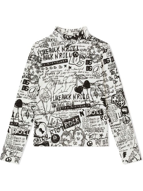 Rock n' Roll sketch-print T-shirt - White