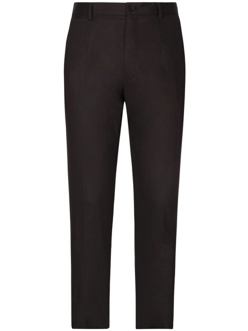 Slim-cut cotton trousers - Blue