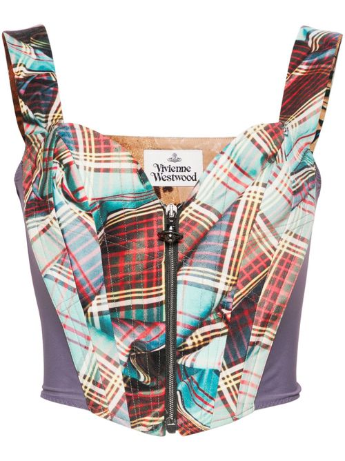 MacAndy tartan-printed corset - Purple