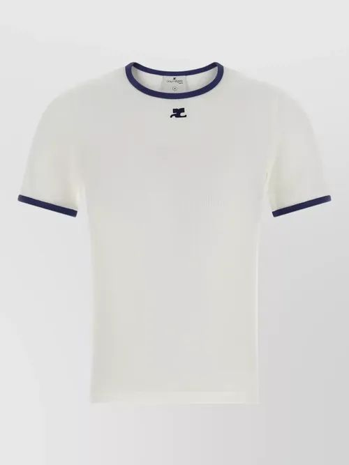 Courrèges - signature contrast trim short sleeve t shirt