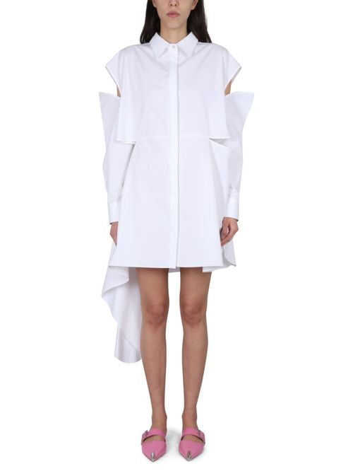 White Shirt Collar Mini Dress