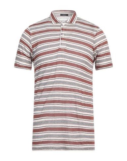 Man Polo shirt Brown Size S Linen, Viscose
