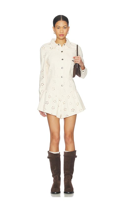 SAYLOR Rhea Romper in Cream. L. Also in S