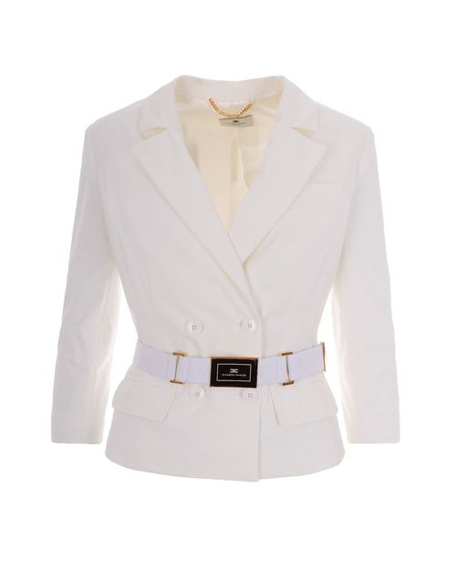 Bi-Elastic Technical Fabric Blazer — White