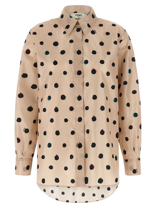 Falena Dots Blouse — Beige