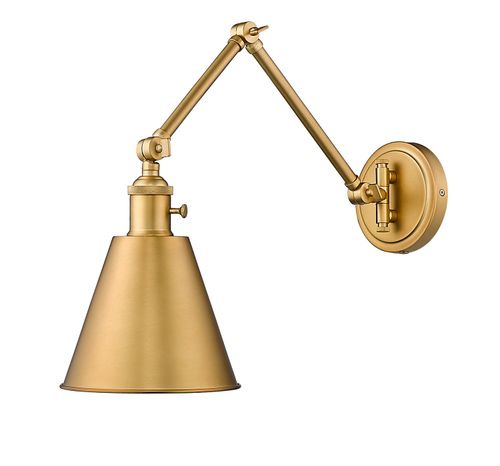 Rubbed Brass Wall Sconce from the Gayson Collection