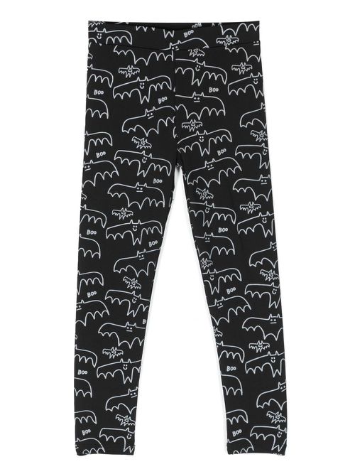 Bat-print leggings - Black