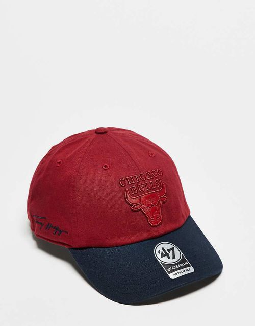 47 Brand x Tommy x Chicago Bulls MLB logo detail contrast clean up cap in red