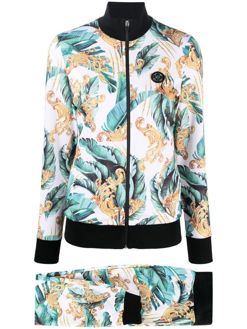 Floral-print track pants - Green