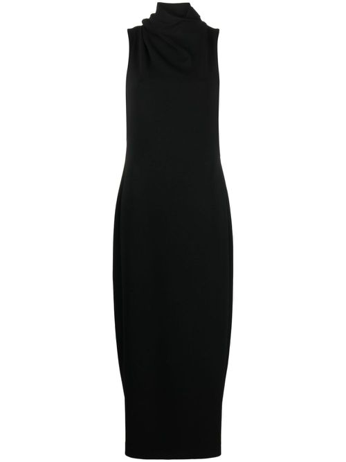 Cowl-neck sleeveless maxi dress - Black