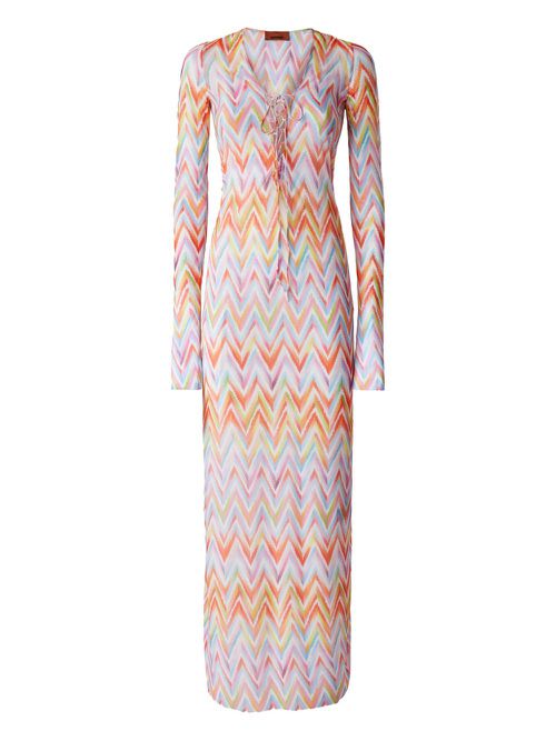 Zigzag-pattern dress - Blue