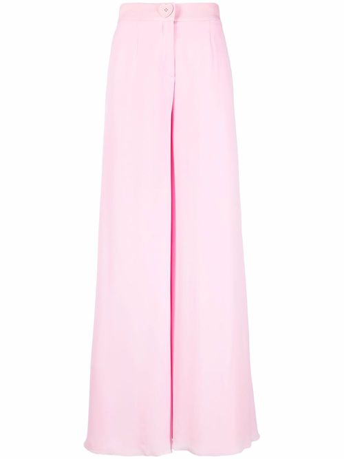 High-waisted flared trousers - Pink