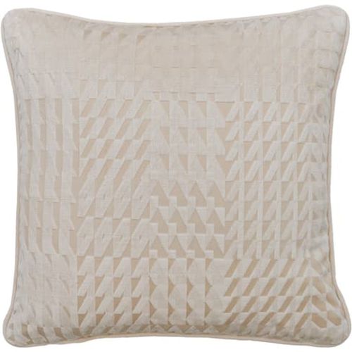 Park Ivory, Sustainable Feather, Cushion, 55cm x 55cm - Andrew Martin Velvet Geometric