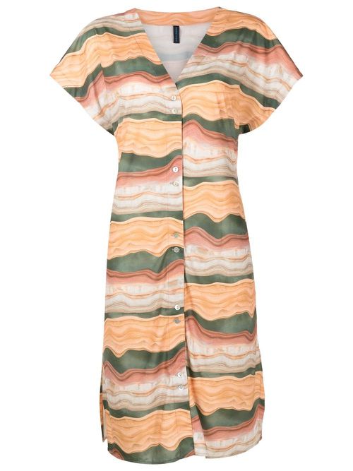 Artemis abstract-print midi dress - Brown