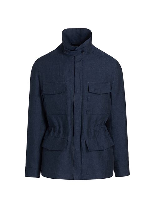 Men's Linen Field Jacket - Navy