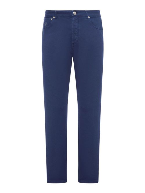 Five-Pocket Garment-Dyed Denim Trousers