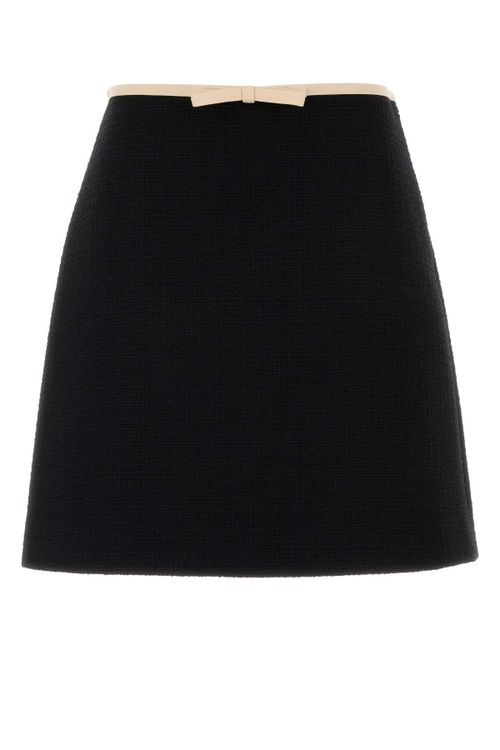 Tweed Mini Skirt — Black