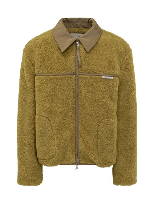 Green Textured Shirt Collar Jacket