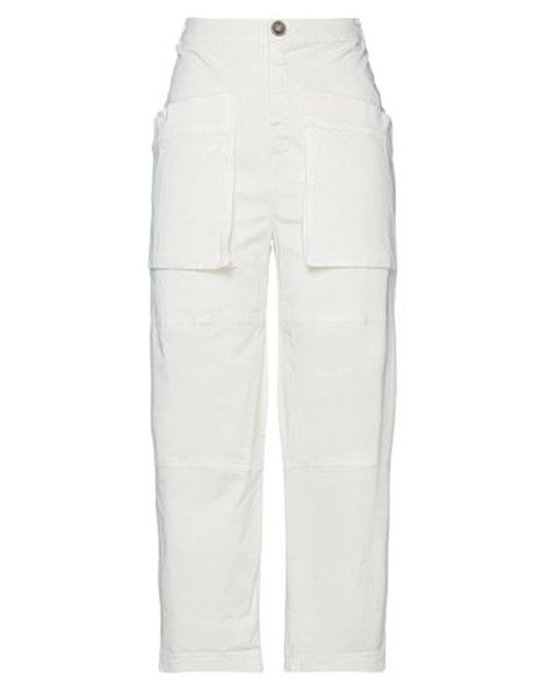 Woman Pants Ivory Size 6 Cotton, Elastane