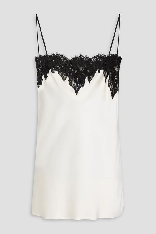 Lace-trimmed satin camisole - White - IT 40
