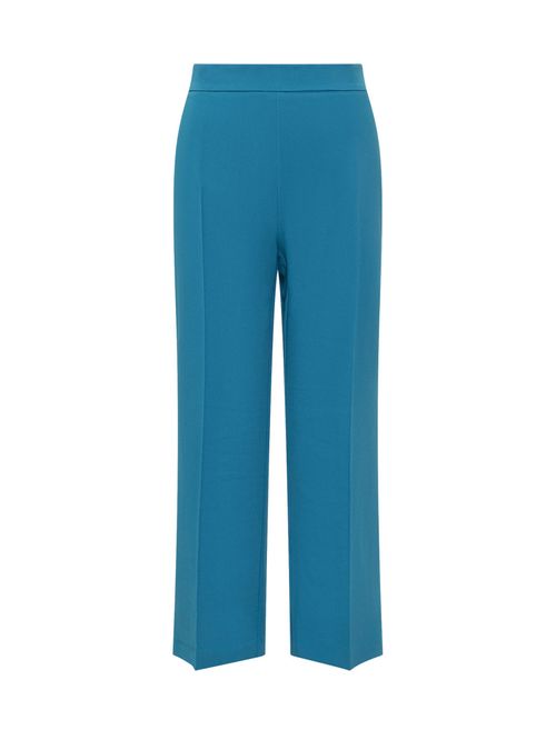 Blue Bootcut Flat Front Pants