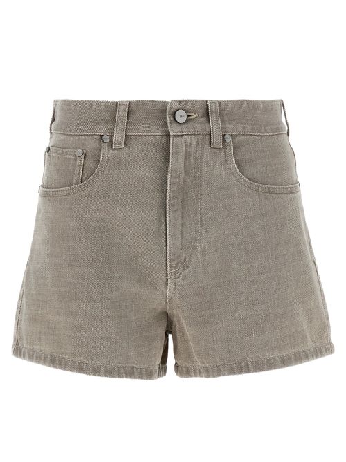 Stamp Bermuda Shorts — Beige
