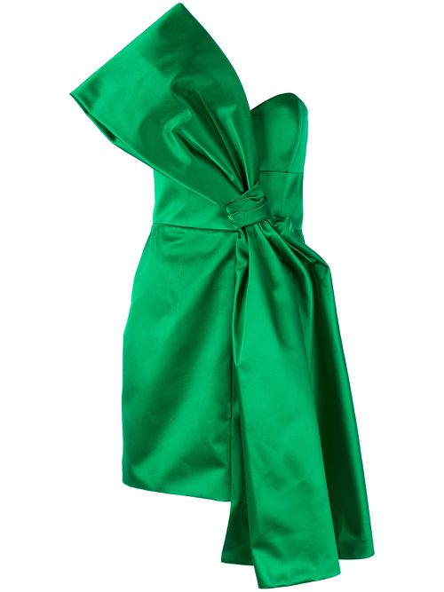 Satin bow dress - Green