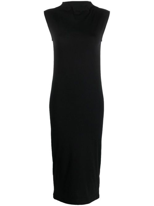 Fitted sleeveless midi dress - Black