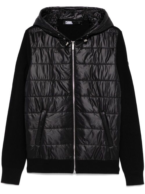 Knitted hooded jacket - Black