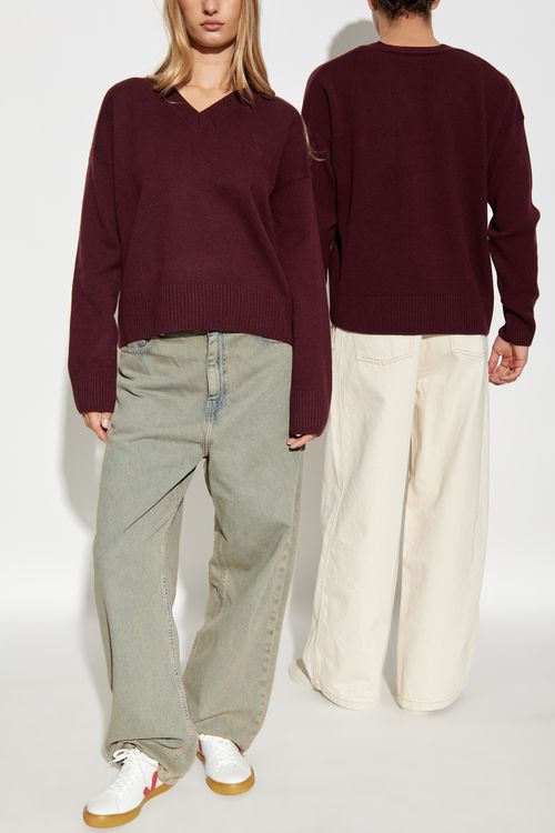 Wool Sweater, Unisex, Burgundy