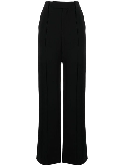 Weyes crepe wide-leg trousers - Black