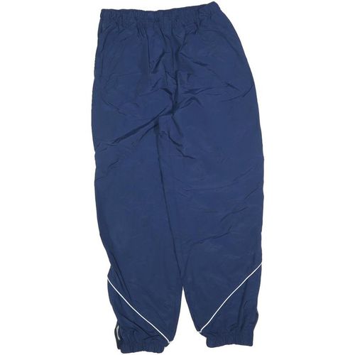 Mens Navy Blue Joggers L W32 L30 Relaxed Tapered Polyester Blend Track Pant