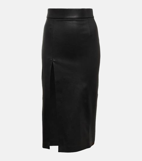 Lea leather midi skirt