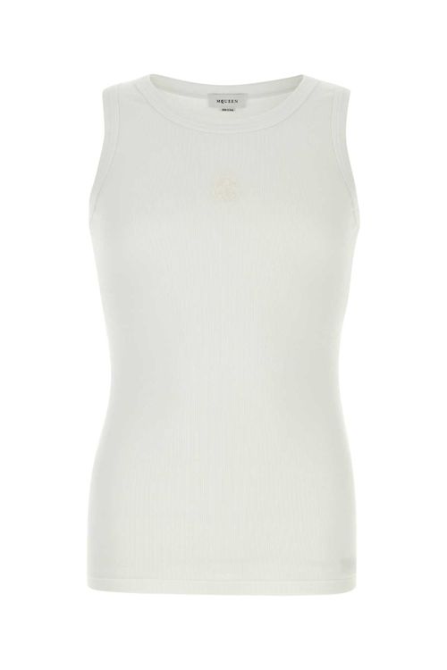 Cotton-Elastane Tank Top — White