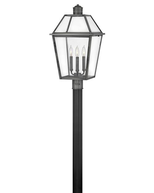 Blackened Brass LED Outdoor Lantern from the Nouvelle Collection