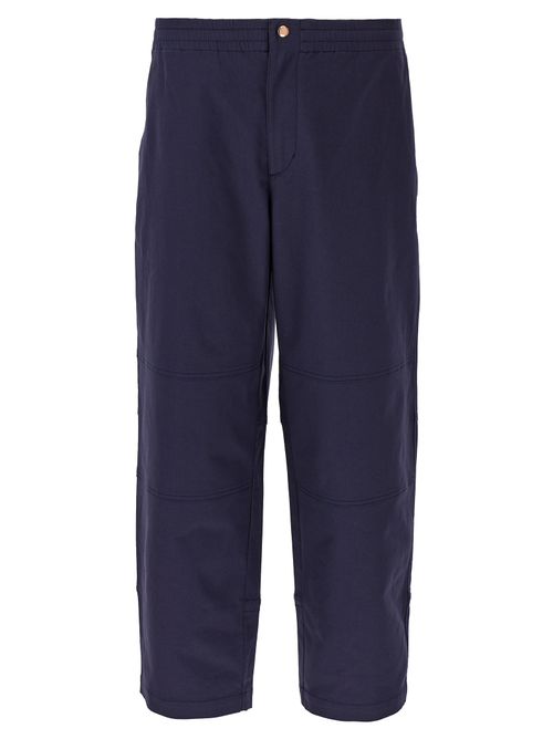 Cotton Blend Trousers — Navy