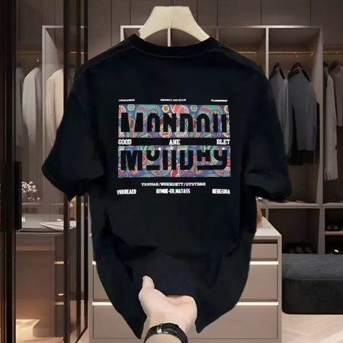 Men's Clothing Fashionable Simple Fashion Pure Cotton Short Sleeved T Shirt For Men Loose Versatile Light Luxury High End Short Sleeved Men