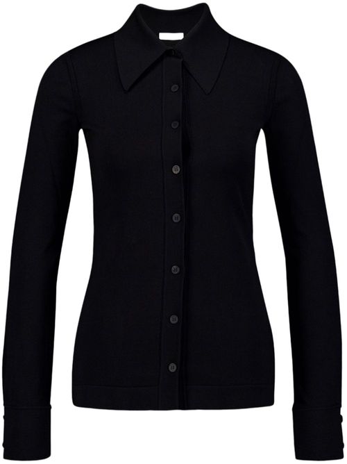 Pointed-collar cardigan - Black