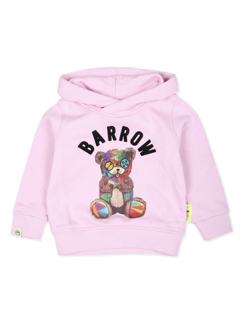 Logo-print cotton hoodie - Pink