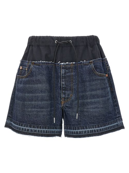 -Denim Shorts Bermuda, Short Blu-Donna