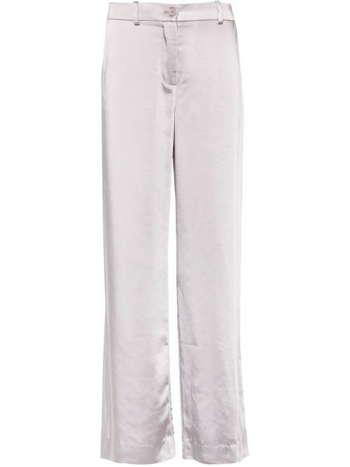 Satin-finish straight-leg trousers - Purple