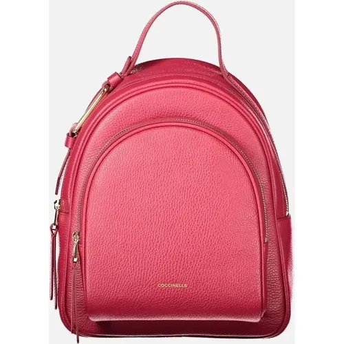 Coccinelle Women's Red Leather Women Backpack - Size: ONE size